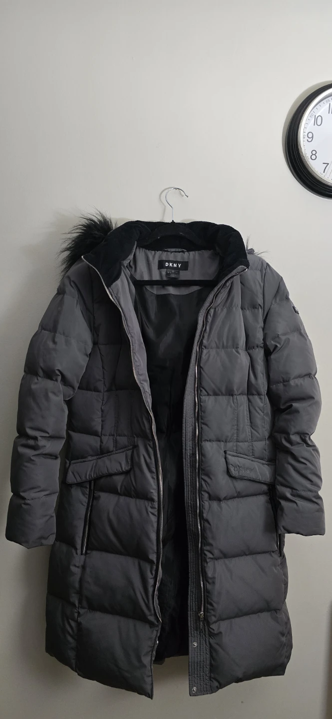 DKNY Grey Puffer Coat - Size M - photo 2