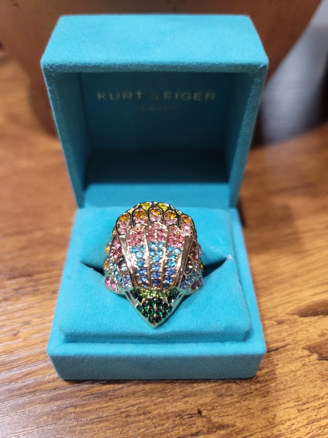 Kurt Geiger London Crystal Eagle Head Cocktail Ring NIB Sz 8 - photo 4