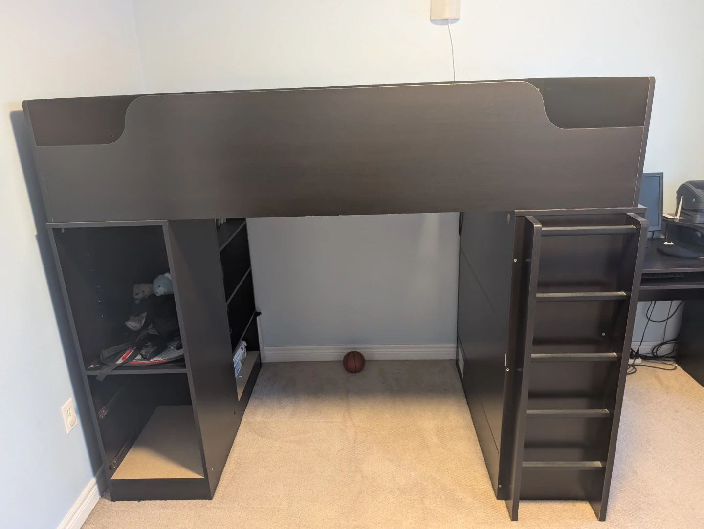 Twin Loft Bed with Desk and Shelves - photo 2