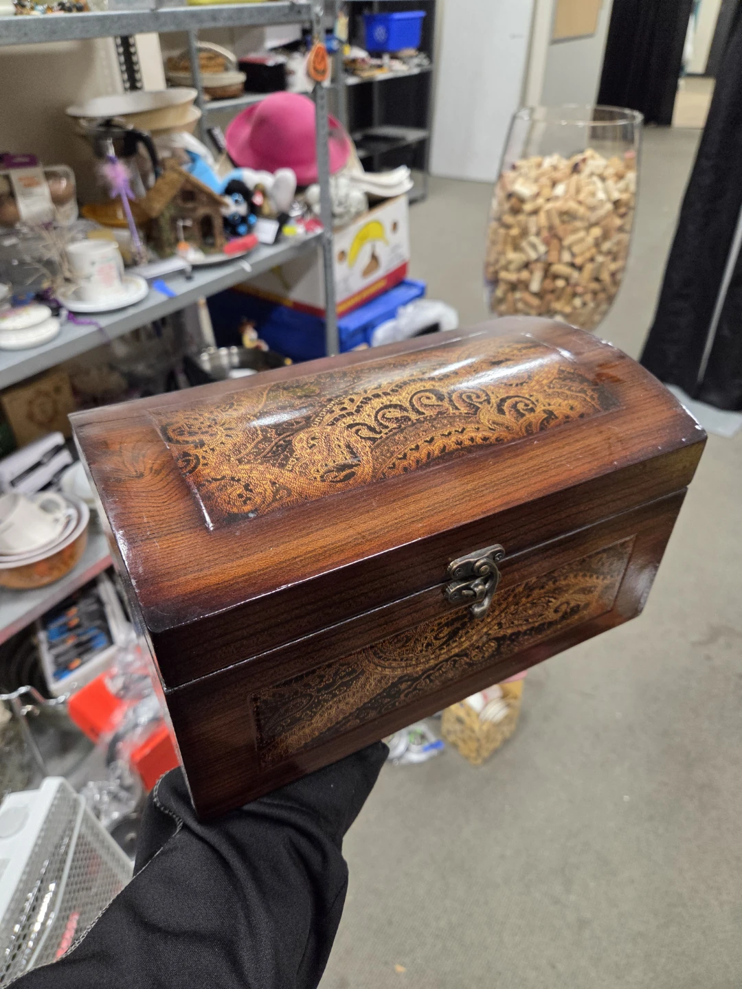 Wooden Decorative Box with Paisley Design - photo 3