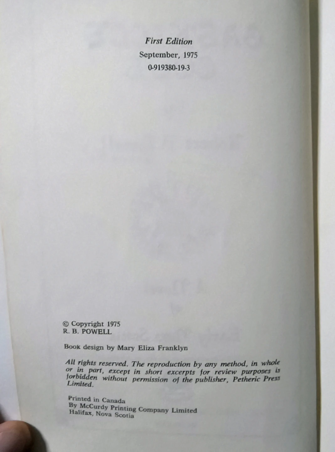 Gaskill's Cove: A Novel of Early Nova Scotia, 1st edition, 1975. - photo 3
