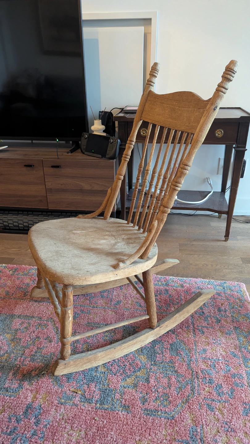 Vintage Wooden Rocking Chair - photo 2