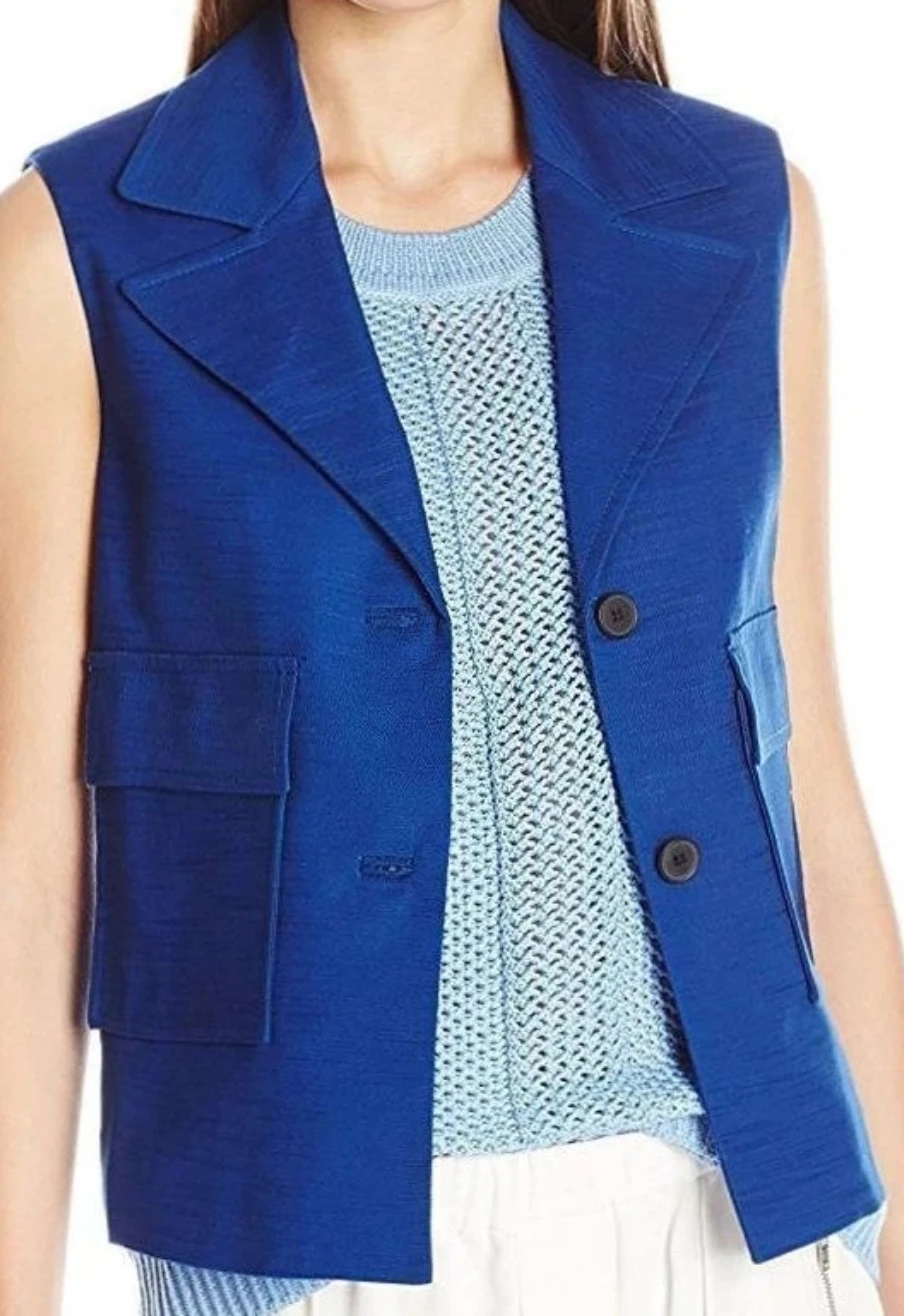 Anne Klein Mariner Vest, Size 16, Blue - photo 5