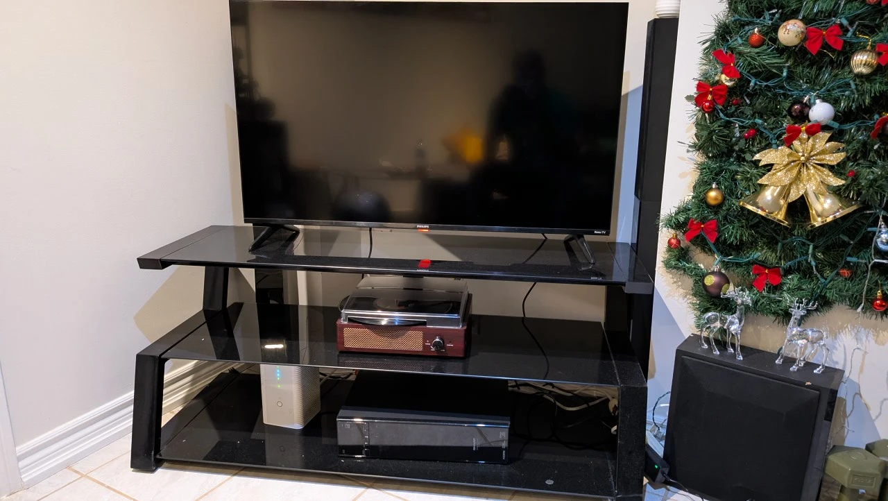 Black Glass TV Stand