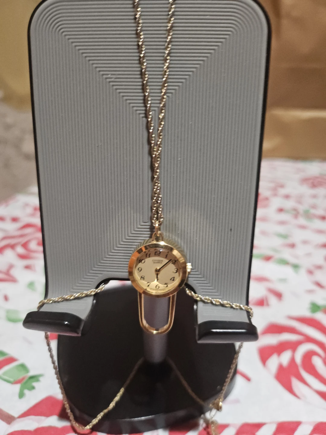 Montega Gold Tone Necklace Watch