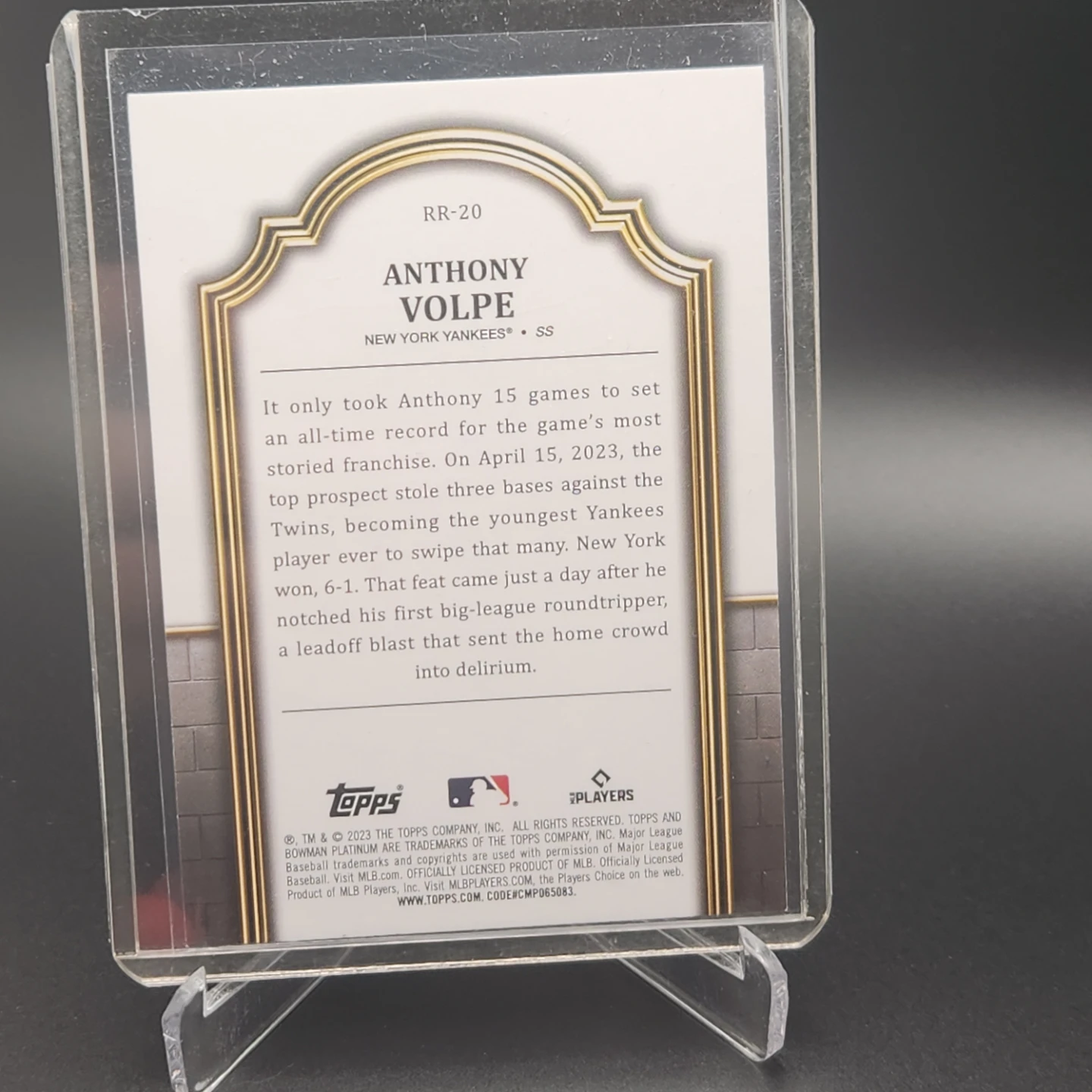 2023 Bowman Platinum Anthony Volpe RC - photo 2