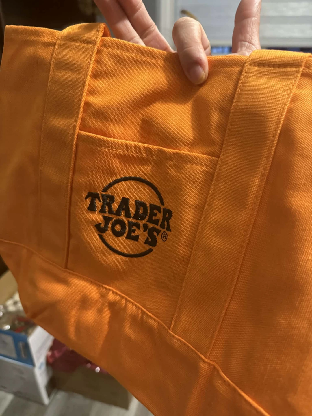Trader Joe's Reusable Tote Bag - Green and White - photo 2