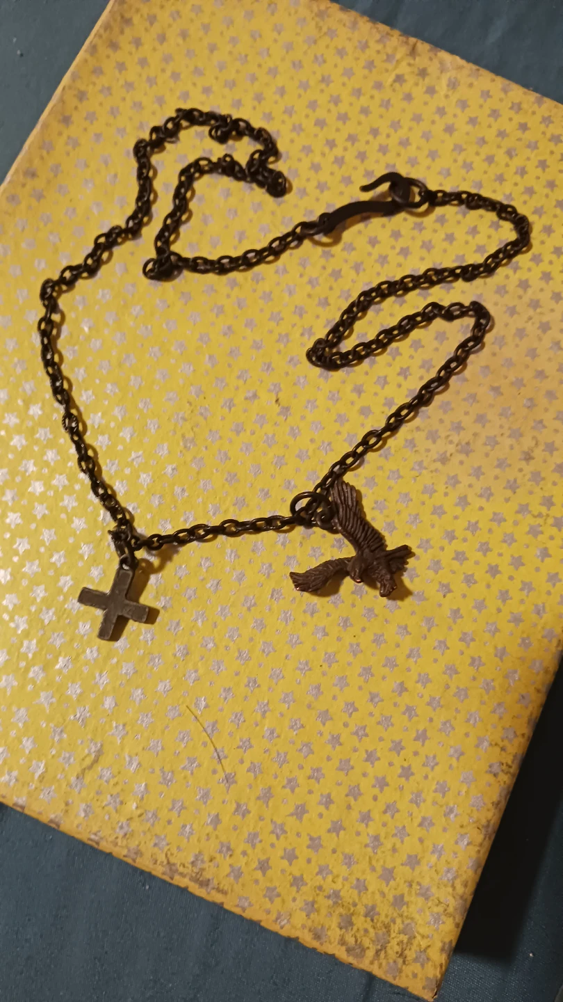 Cross and Eagle Pendant Necklace