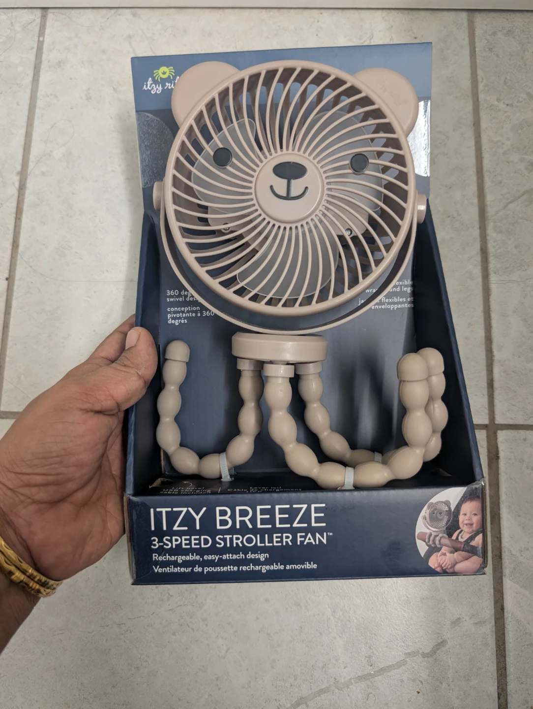 Itzy Ritzy Breeze 3-Speed Stroller Fan - Beige