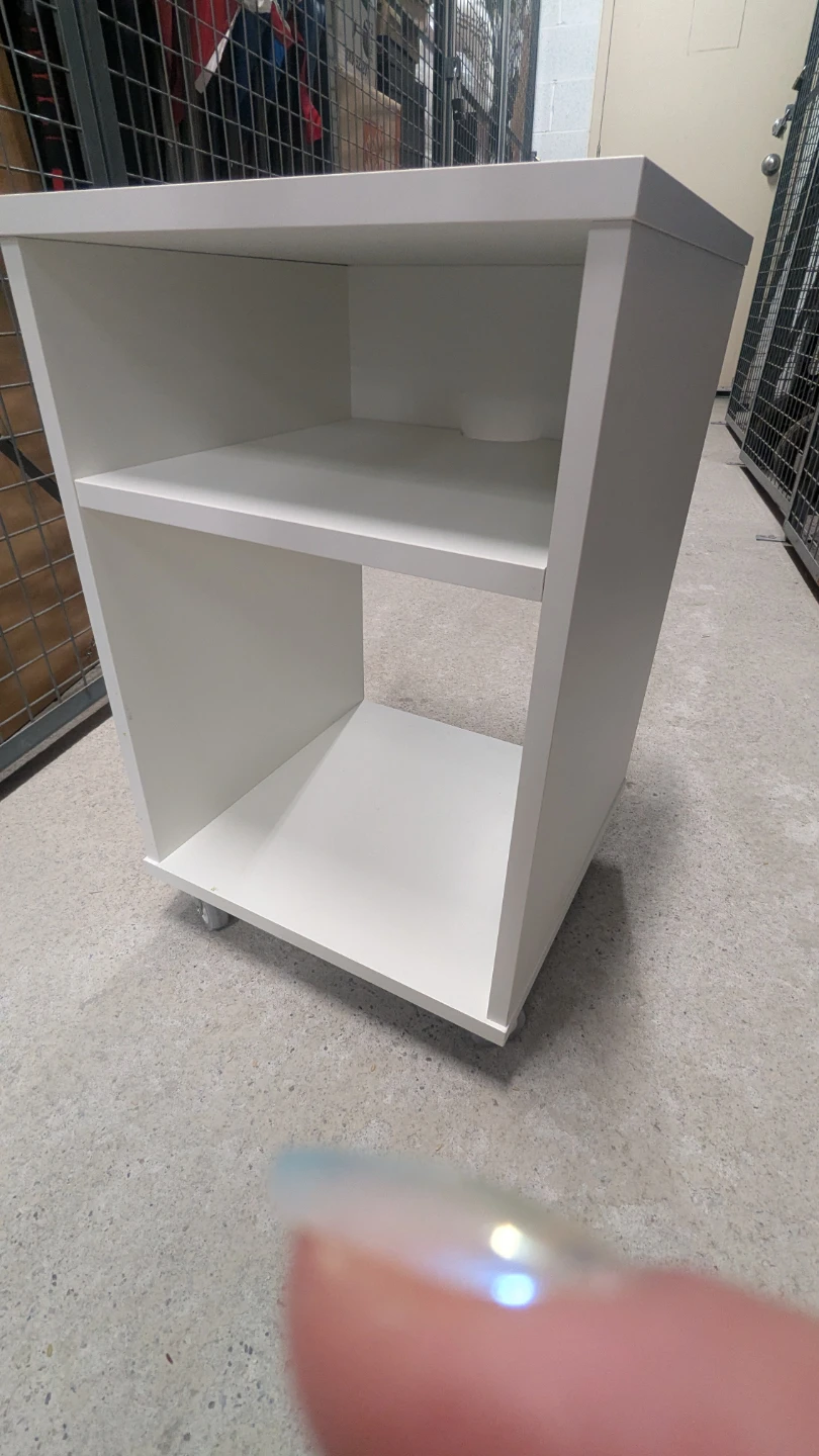 IKEA Vihals White Side Table on Wheels