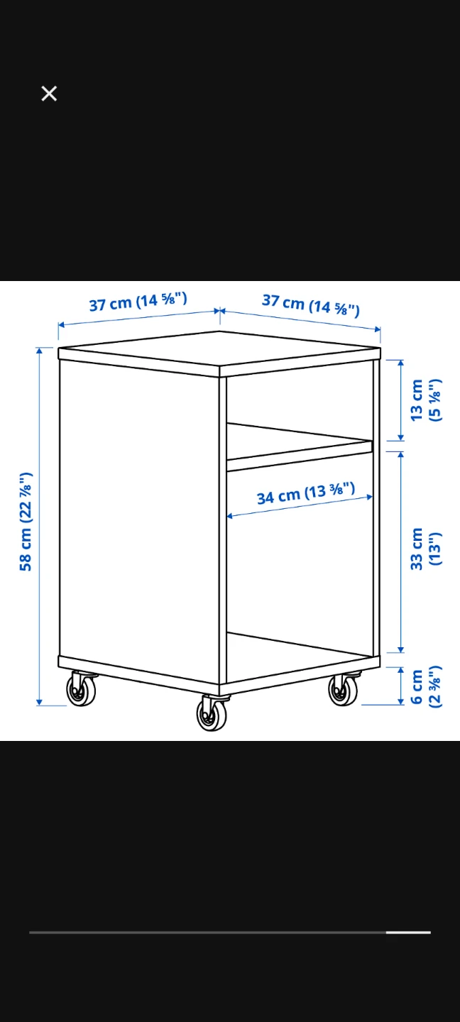 IKEA Vihals White Side Table on Wheels - photo 3