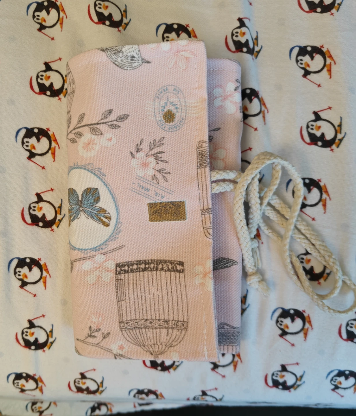 Fabric pencil roll case 🧡💖
