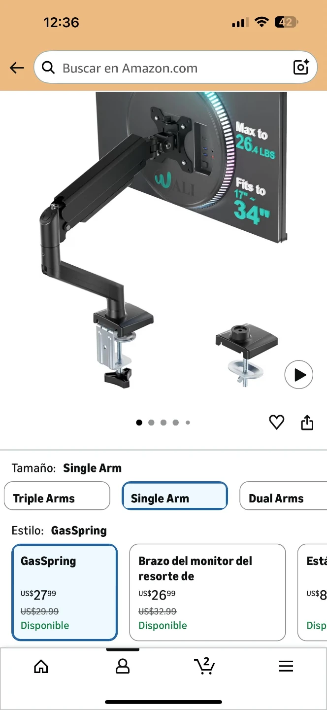 Gaming desk and Monitor Desk Mount - photo 4