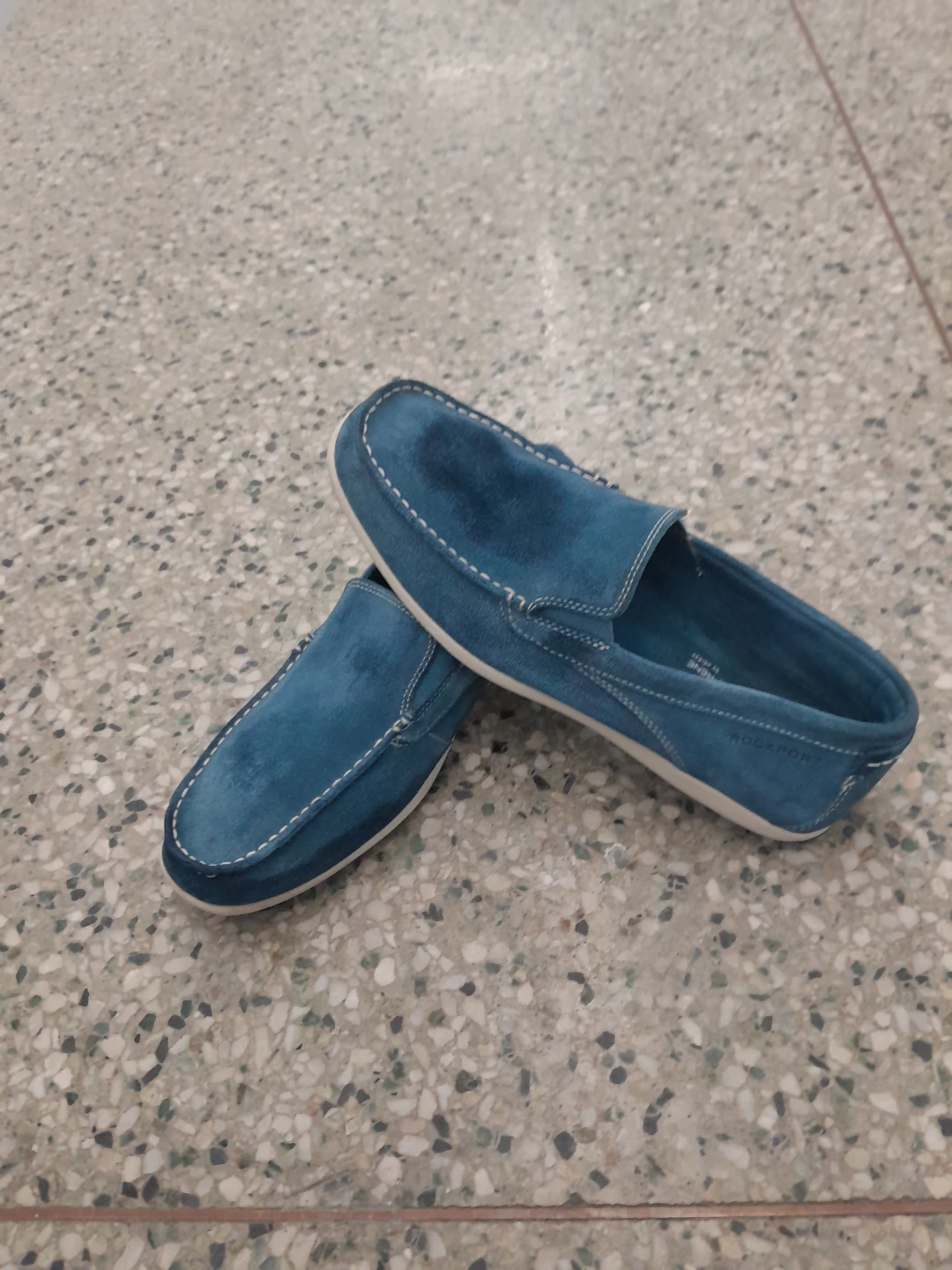 Rockport Mens Blue Suede Loafers Size 9