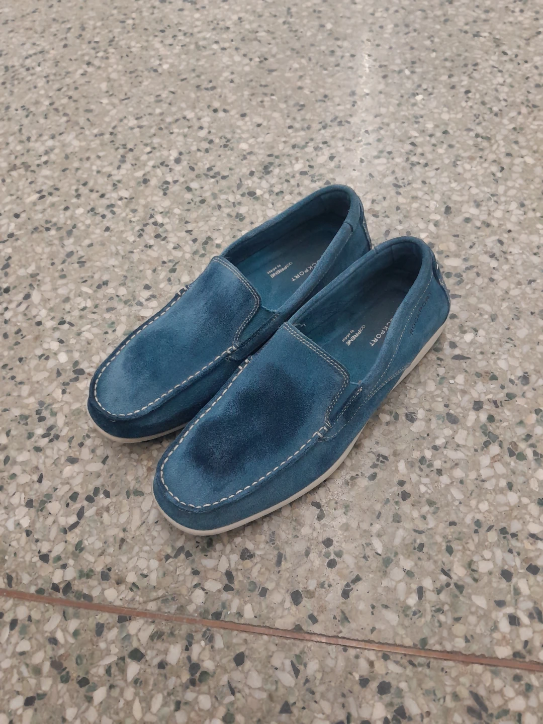 Rockport Mens Blue Suede Loafers Size 9 - photo 4