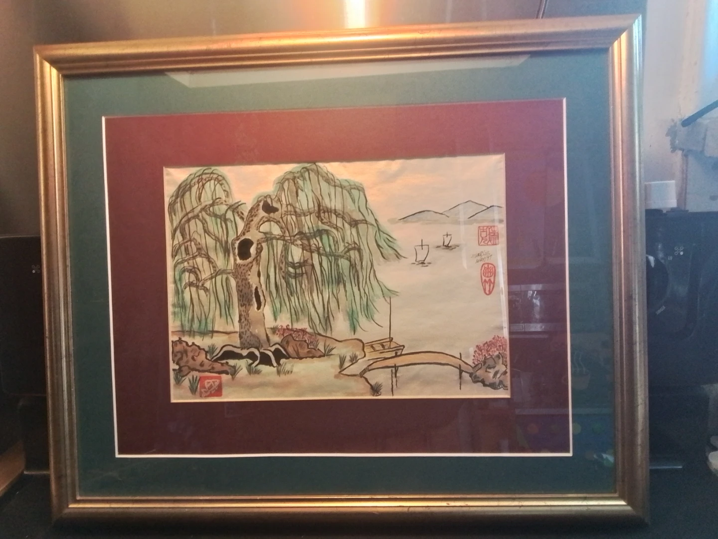 Watercolour Vintage "Eyes of the Willow" Chinese Signed