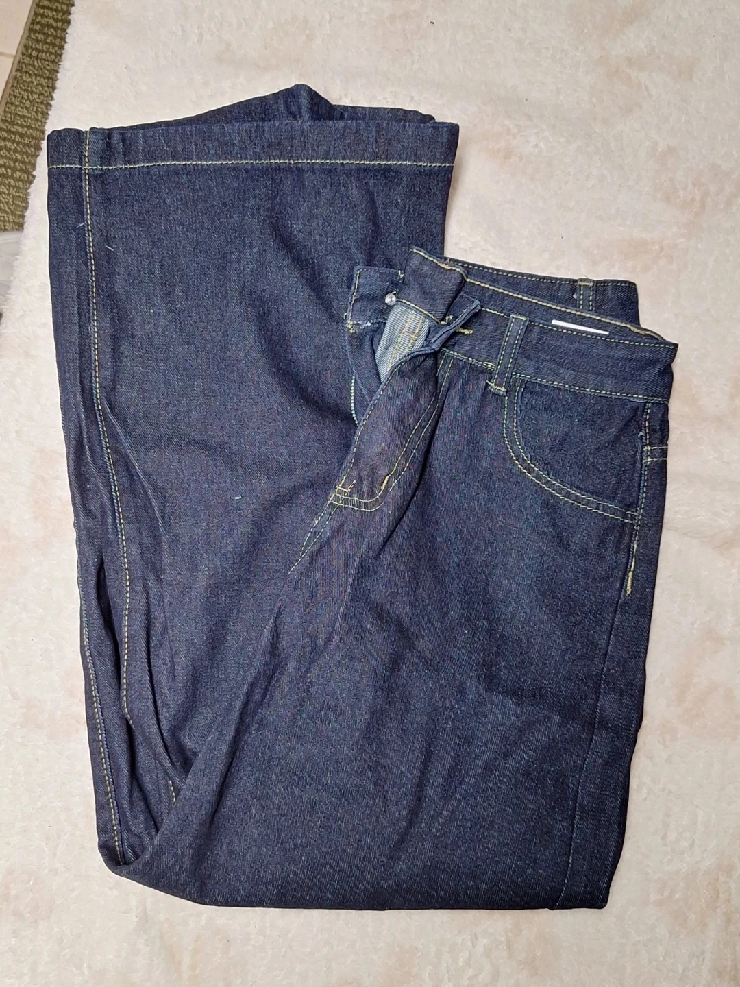 Wide leg dark blue jeans - photo 2