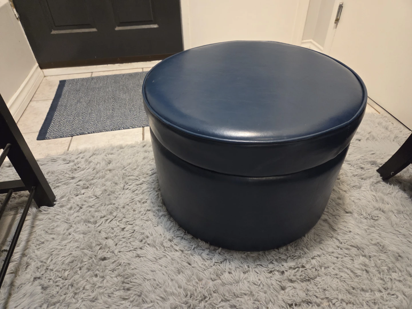 Blue Storage Ottoman - 16" Tall