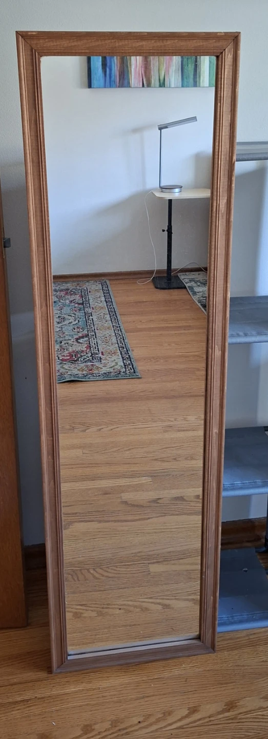 Tall Wooden Framed Mirror
