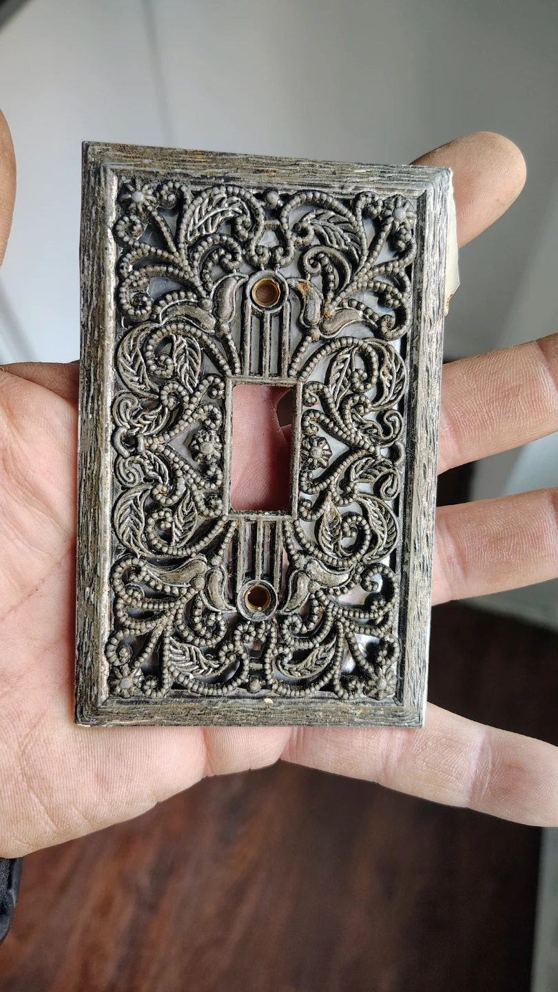 Vintage Ornate Metal Light Switch Plate Cover