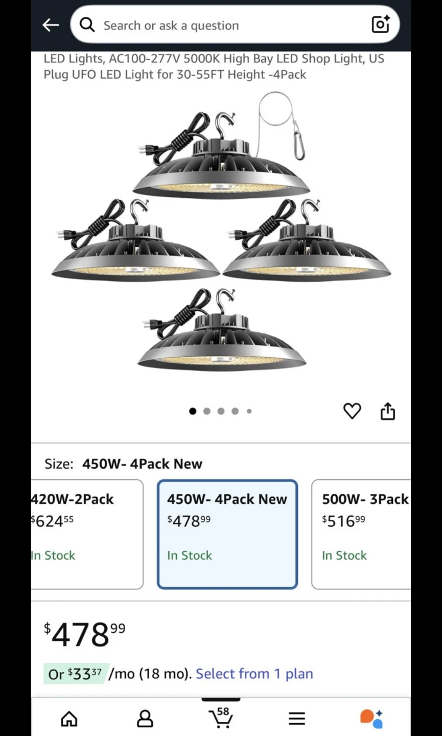 420W UFO LED High Bay Light 63000lm High Bay LED Lights NEW - photo 3