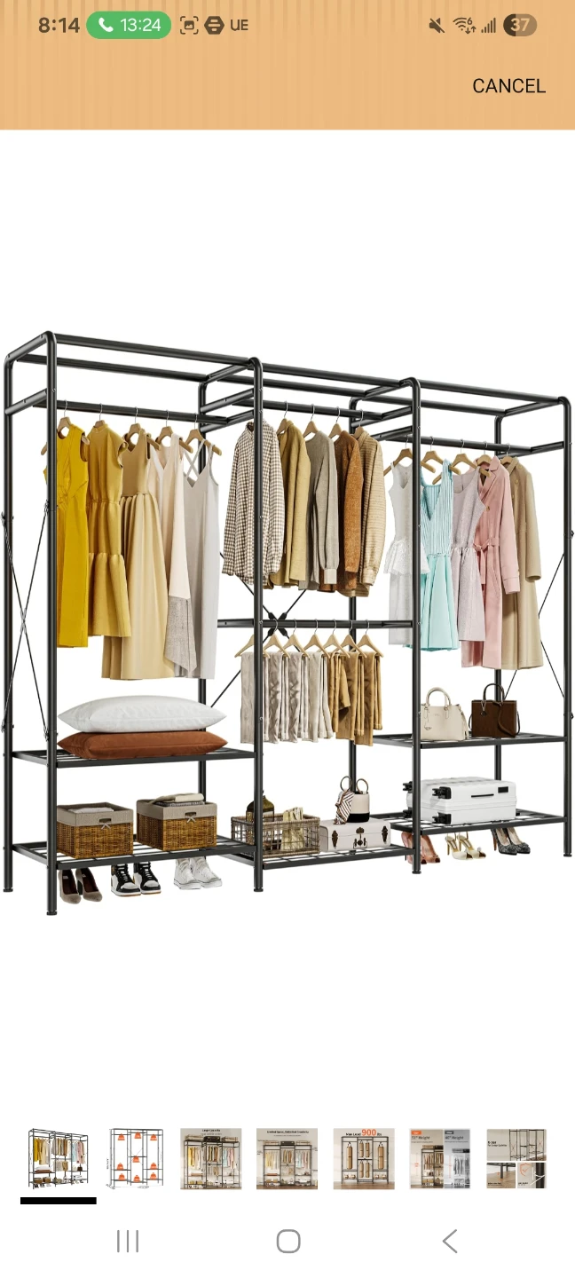 Triple Rod Clothing Rack Wardrobe - photo 2