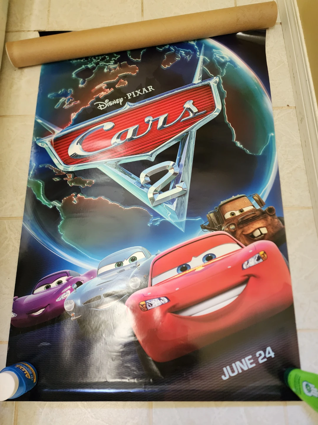 Disney Pixar Cars 2 Movie Poster 22x34