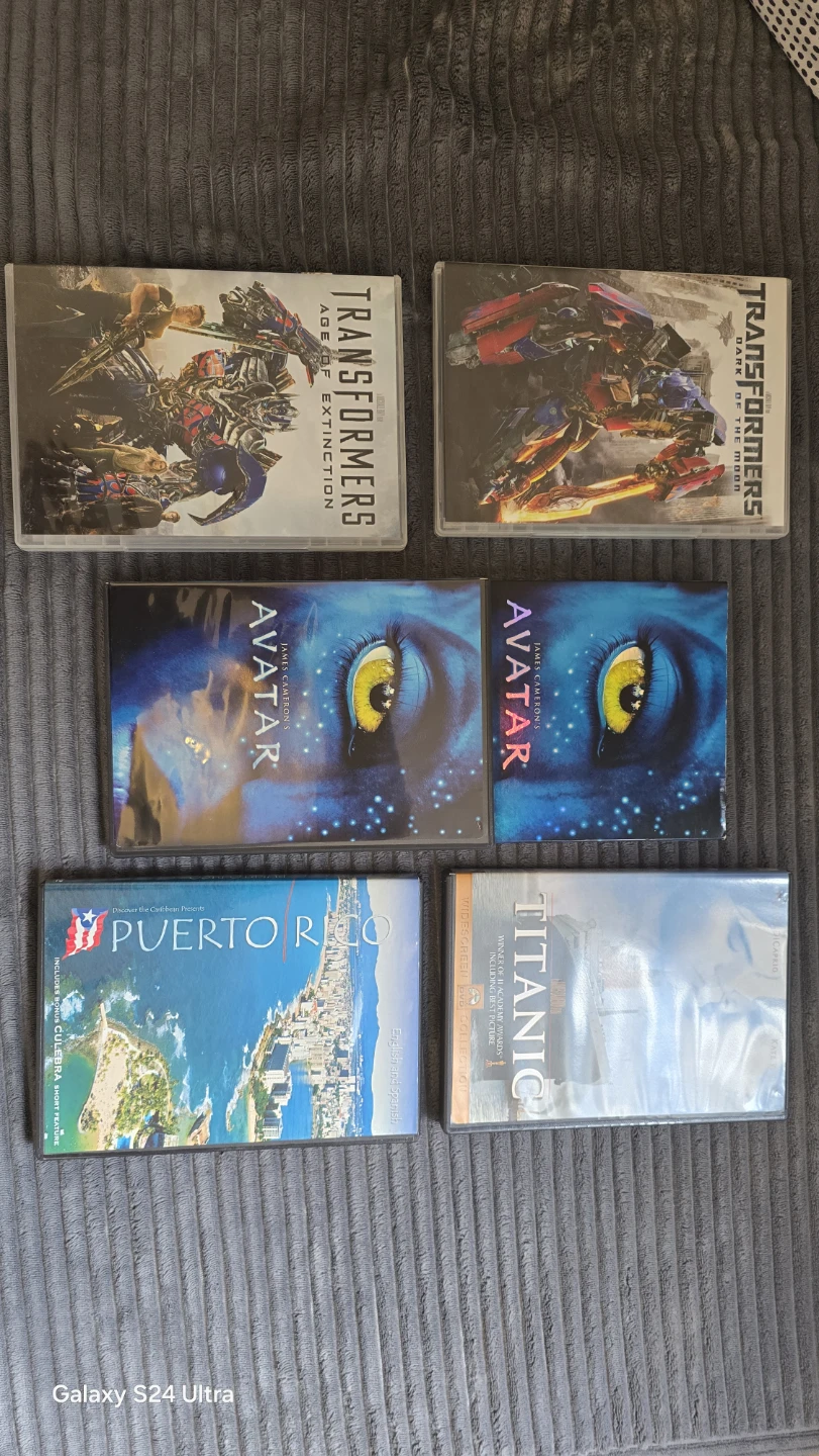Collection of 5 DVDs: Transformers, Avatar, Titanic, Puerto Rico