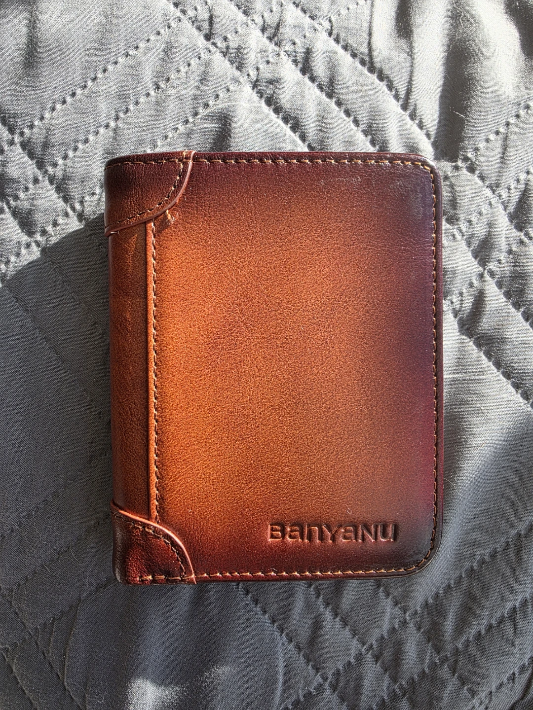Brown Trifold Leather Wallet - BANYANU