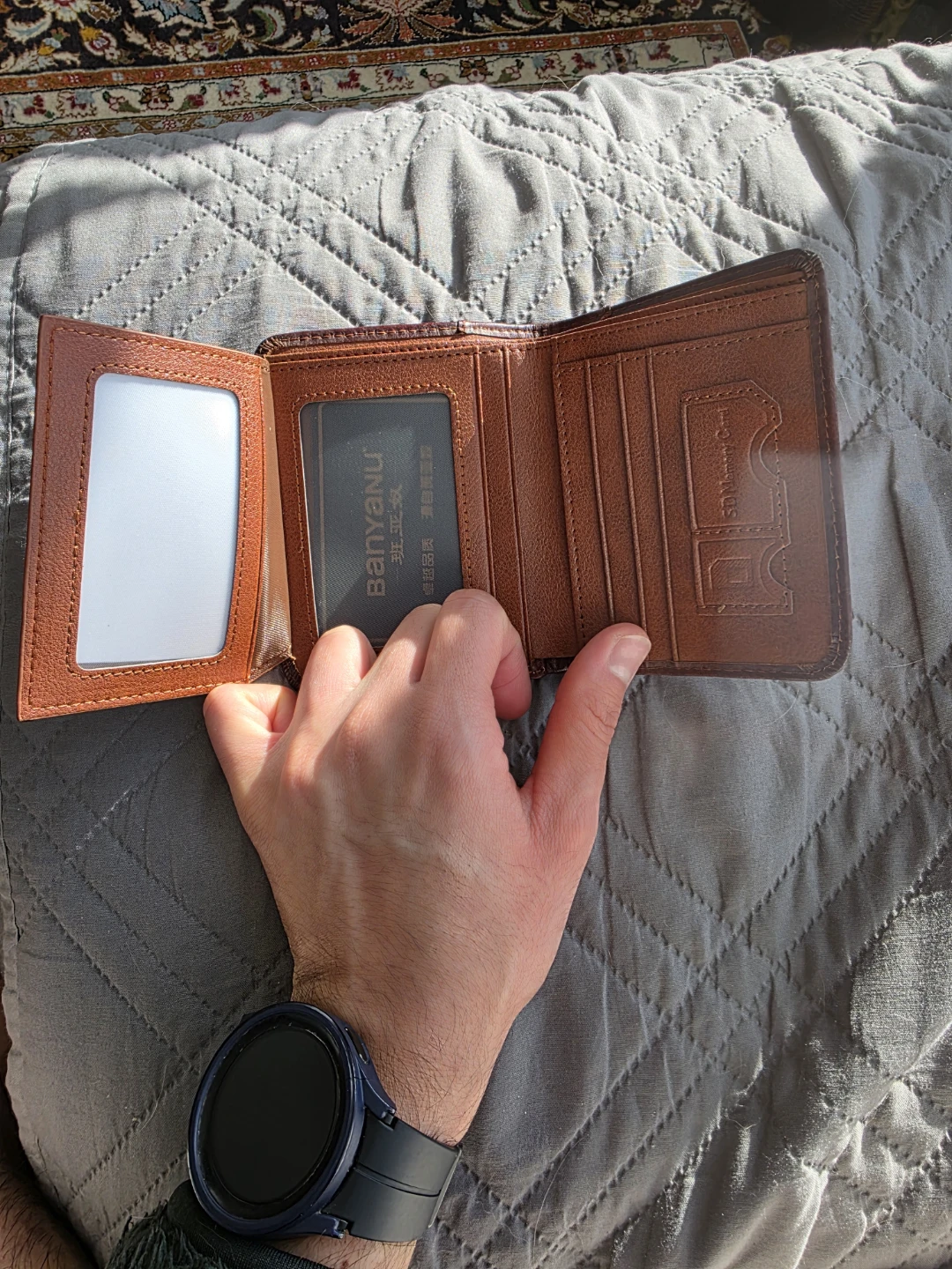 Brown Trifold Leather Wallet - BANYANU - photo 3