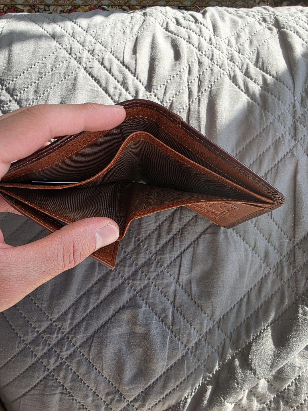 Brown Trifold Leather Wallet - BANYANU - photo 4