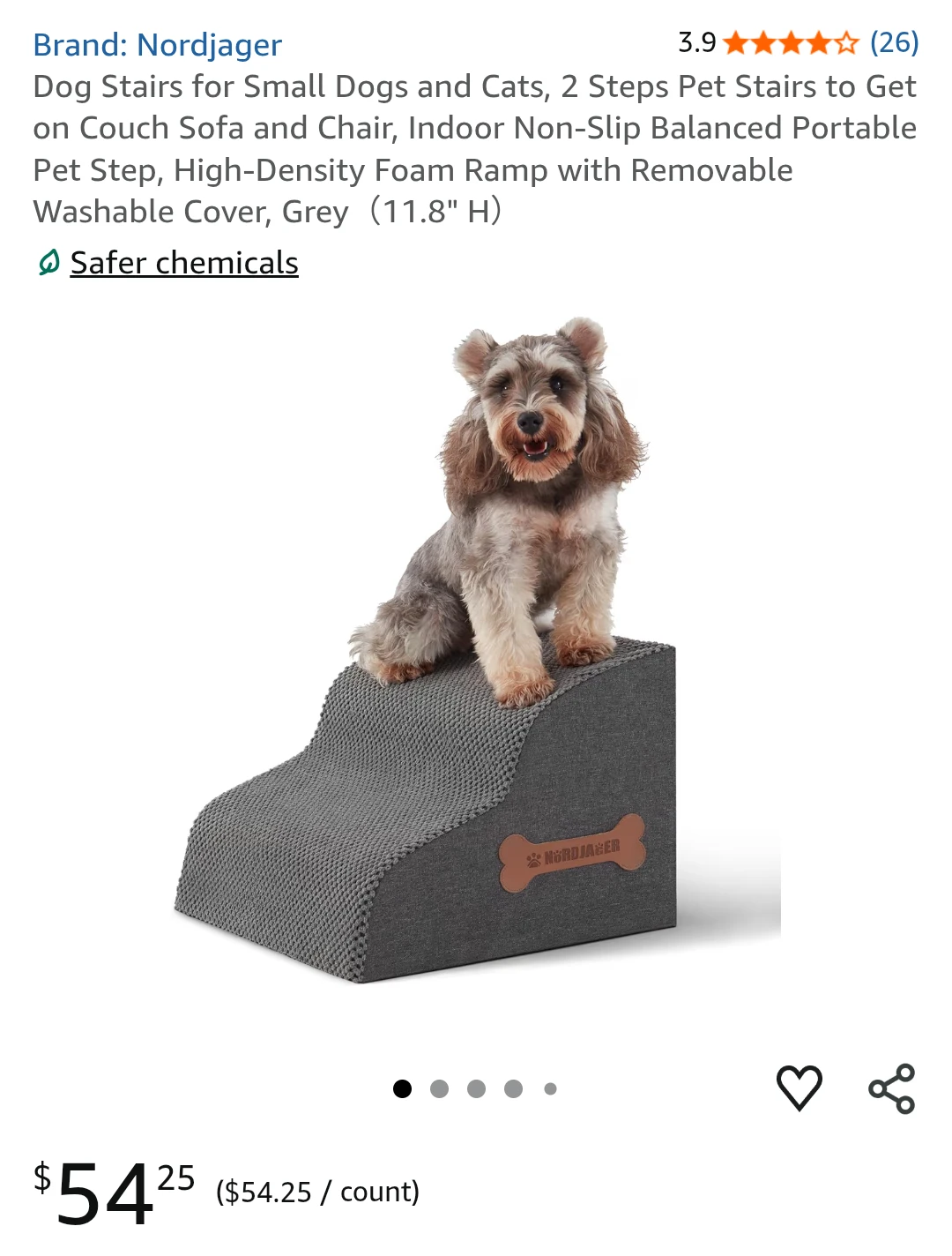 Nordjager 2-Step Pet Stairs - Grey