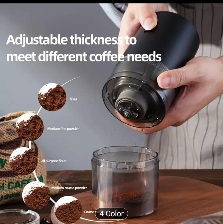 Electric Coffee Grinder - Adjustable Thickness, Type-C Charging - photo 2