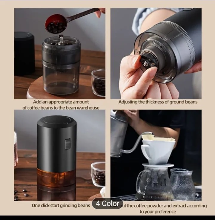 Electric Coffee Grinder - Adjustable Thickness, Type-C Charging - photo 4
