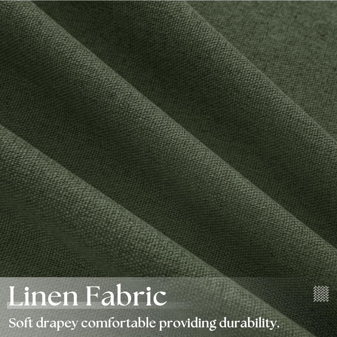 Olive Green 100% Blackout Curtains 52x84" -2 Panels - photo 2