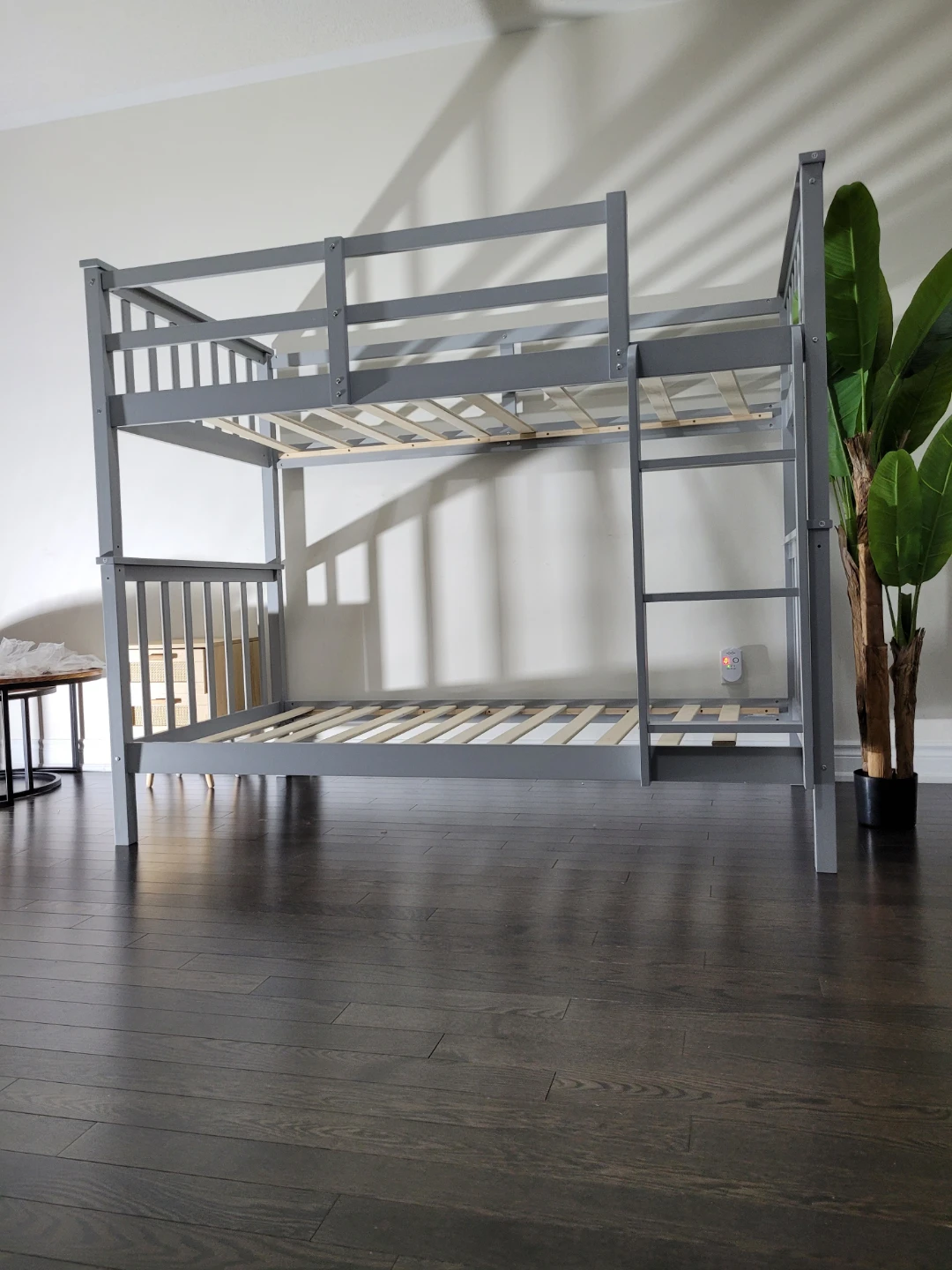 Grey Wooden Bunk Bed twin over twin