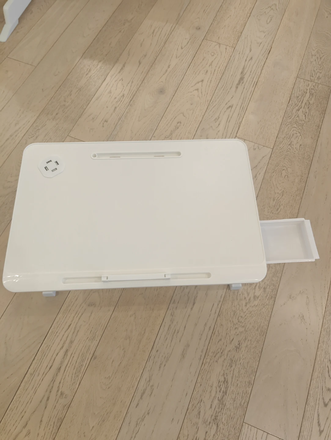White Folding Lap Desk with USB Fan and Light - photo 4