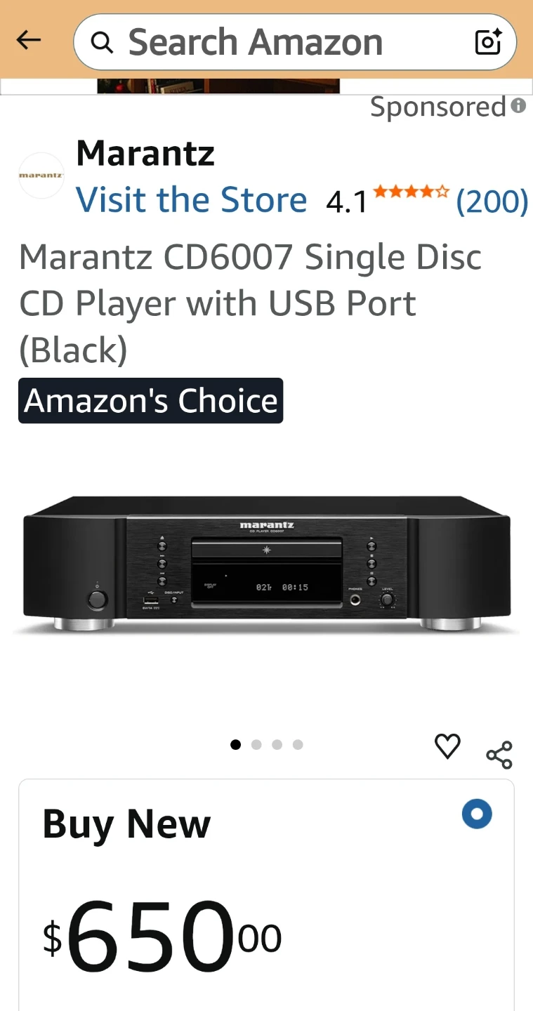 Marantz CD6007 Single Disc CD Player with USB Port (Black) - photo 4