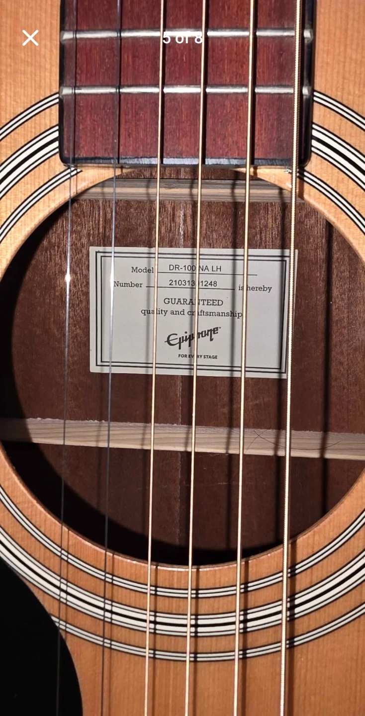 Epiphone DR-100 NA LH Acoustic Guitar - photo 5