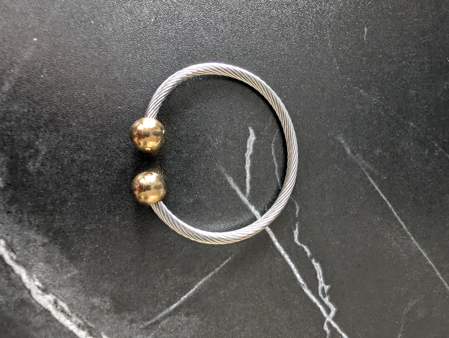 Cable Wire Bangle Bracelet - stainless steel