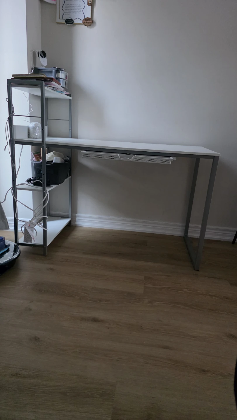 White Desk with Storage - photo 3