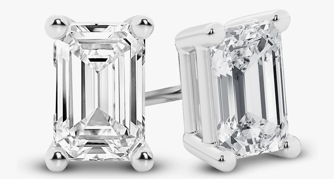 Emerald Cut Moissanite Earrings, 1.6ct - photo 2