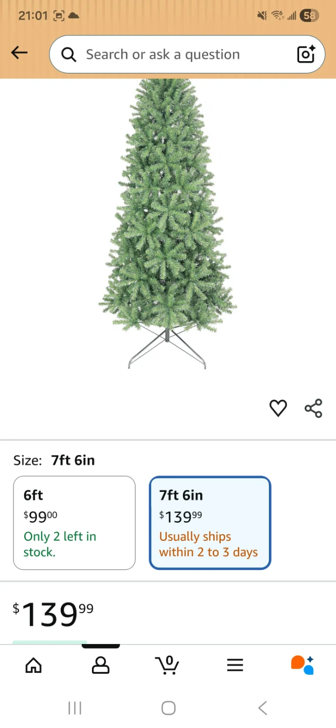7.5ft Slim Fir Christmas Tree with lights and decorations - photo 4