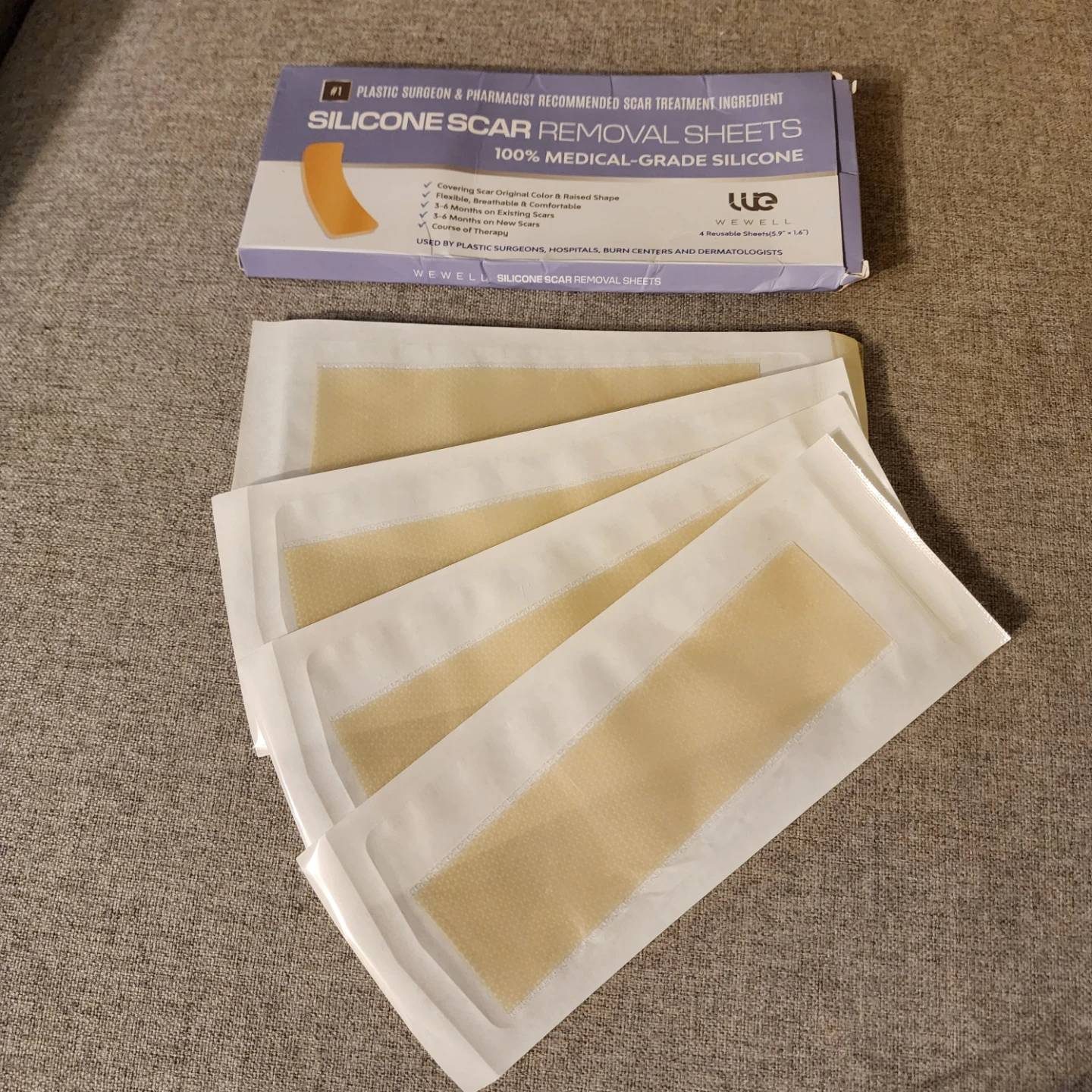 WEWELL Silicone Scar Removal Sheets (4 Count)