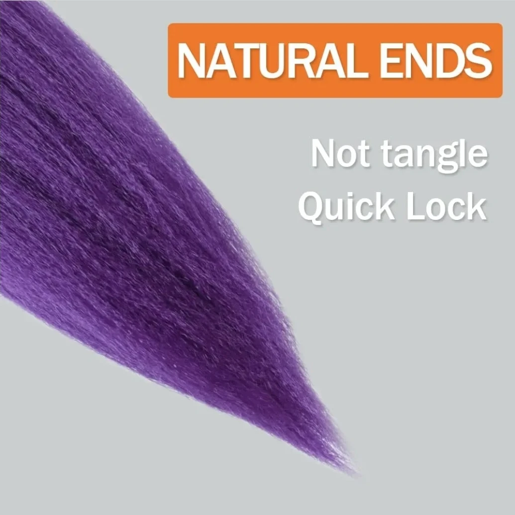 Pre Stretched Braiding Hair Dark Purple 30 Inch - photo 5