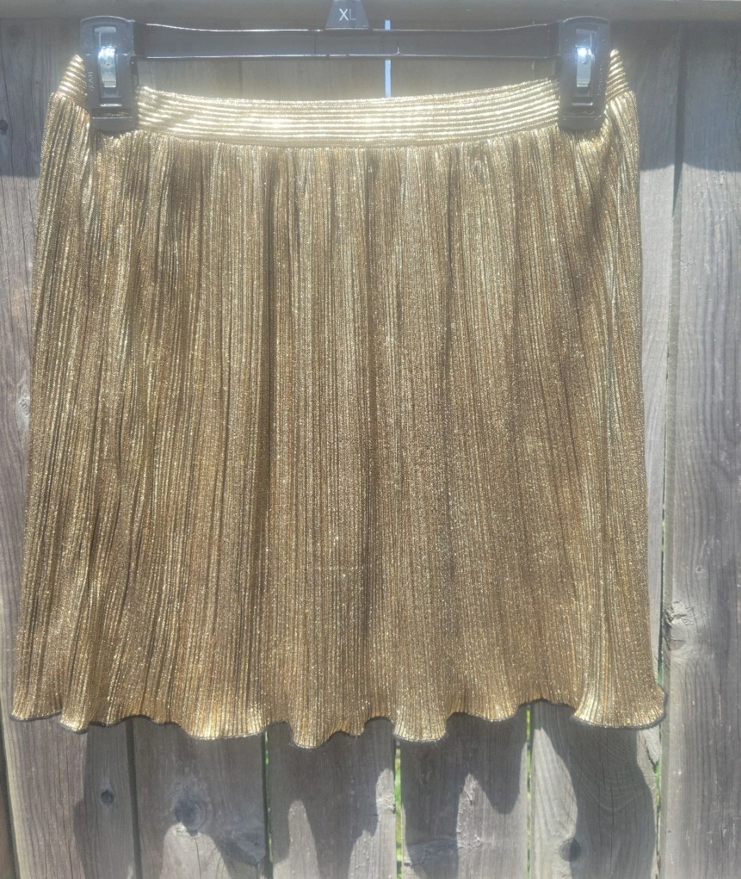 Gold Pleated Skirt - Size m