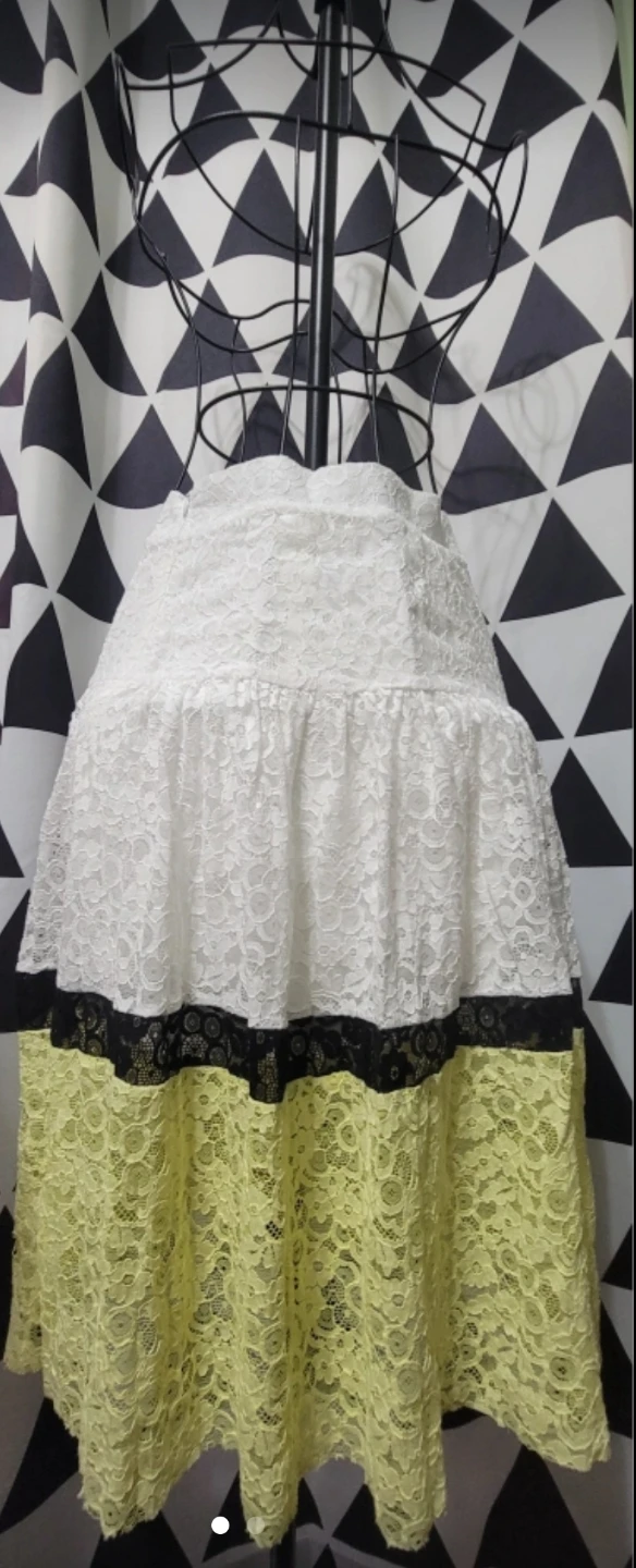 Lace Skirt - White, Black, Yellow