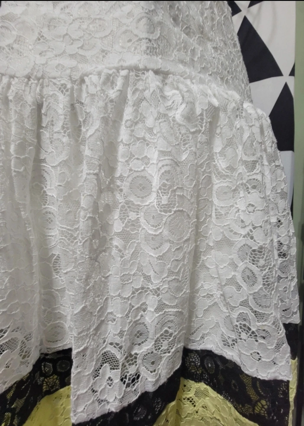 Lace Skirt - White, Black, Yellow - photo 2