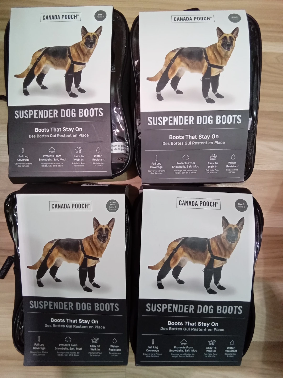 Canada Pooch Suspender Dog Boots, Size 1 & 5