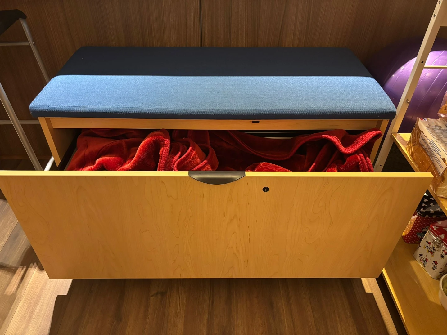 Storage Bench with Blue Cushion - photo 2